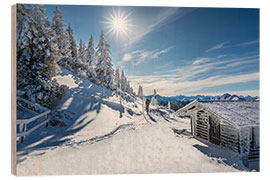 Wood print Ski tour on Tegelberg in Bavaria