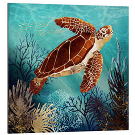 Magnettafel Metallische Meeresschildkröte