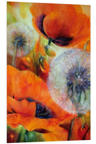 Foam board print Poppies and dandelions III