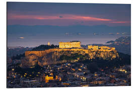 Magnettafel Akropolis von Athen mit Lichtern bei Sonnenuntergang