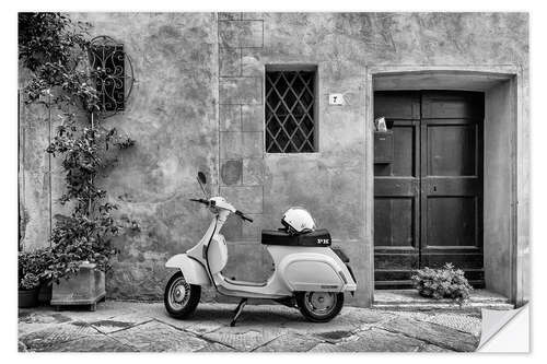 Naklejka na ścianę Scooter (black and white)