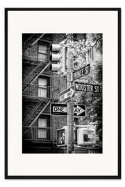Gerahmter Kunstdruck Schwarzes Manhattan - Prince Street