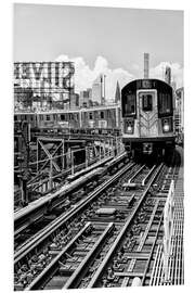 Foam board print Black Manhattan - Line 7 Queens