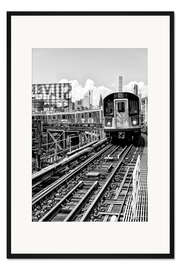 Gerahmter Kunstdruck Schwarzes Manhattan - Linie 7 Queens