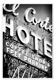 Poster Nevada noir - signe de l'hôtel Vegas