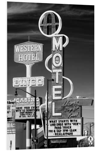 Foam board print Black Nevada - Vegas Bingo Motel