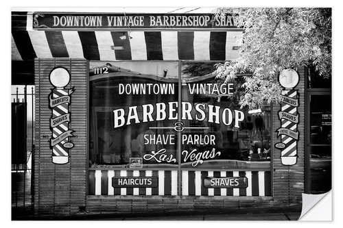 Sticker mural Nevada noir - Barbershop Las Vegas