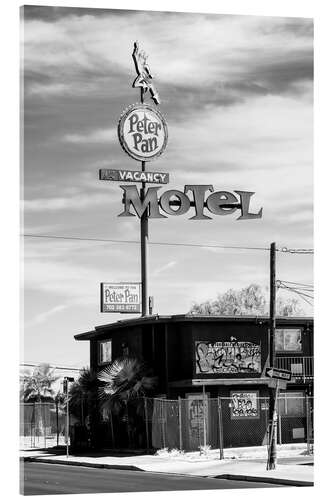 Acrylglasbild Schwarzes Nevada - Peter Pan Motel Old Vegas