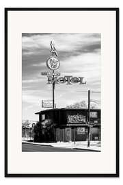 Gerahmter Kunstdruck Schwarzes Nevada - Peter Pan Motel Old Vegas