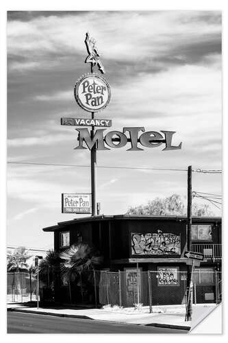 Sticker mural Nevada noir - Peter Pan Motel Old Vegas