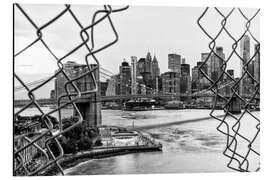 Magnettafel Schwarzes Manhattan - Zwischen dem Zaun