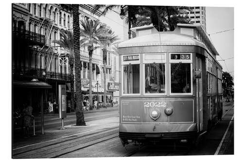 Aluminiumsbilde Black NOLA - Streetcar New Orleans