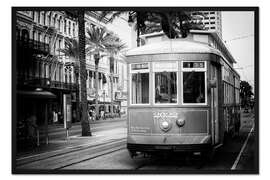 Gerahmter Kunstdruck Schwarze NOLA - Straßenbahn New Orleans