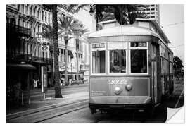 Selvklebende plakat Black NOLA - Streetcar New Orleans