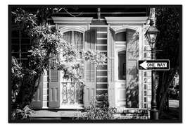 Gerahmter Kunstdruck Schwarzes NOLA - Historischer Bezirk New Orleans