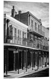 Print på skumplade Black NOLA - New Orleans Balcony