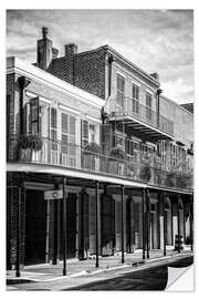 Selvklebende plakat Black NOLA - New Orleans Balcony