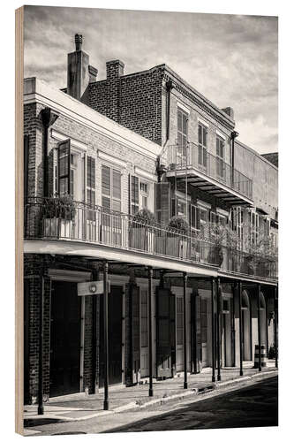 Quadro de madeira Black NOLA - Varanda New Orleans