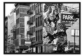 Gerahmter Kunstdruck Schwarzes Manhattan - Graffiti-Park