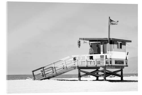 Quadro em acrílico Black California - Venice Beach Lifeguard Tower