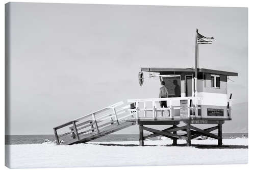 Leinwandbild Schwarzes Kalifornien - Venice Beach Rettungsschwimmer-Turm