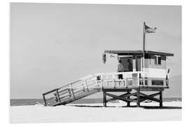 Foam board print Black California - Venice Beach Lifeguard Tower