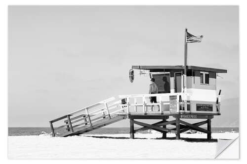 Naklejka na ścianę Black California - Venice Beach Lifeguard Tower