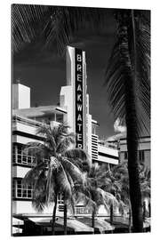 Cuadro de plexi-alu Florida negra - Hermoso Art Deco de Miami