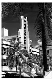 Selvklebende plakat Black Florida - Beautiful Miami Art Deco