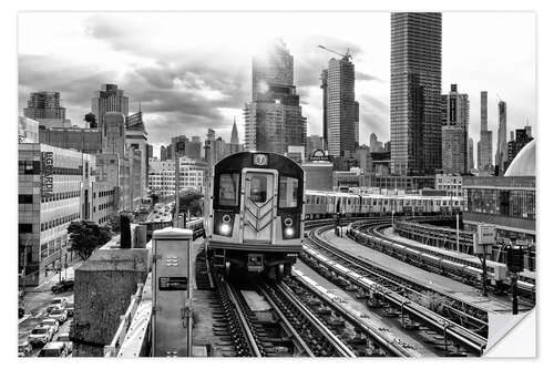 Wall sticker Black Manhattan - Line 7 Subway
