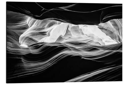 Tableau en aluminium Arizona noir - Merveille naturelle d'Antelope Canyon