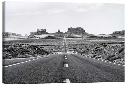 Tableau sur toile Arizona noir - Route de Monument Valley