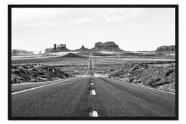 Gerahmter Kunstdruck Schwarzes Arizona - Monument Valley Road