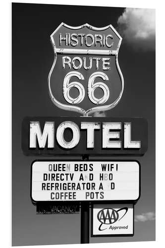 Cuadro de PVC Black Arizona - Historic Arizona 66 Motel