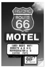 Wandsticker Black Arizona - Historic Arizona 66 Motel