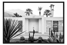 Gerahmter Kunstdruck Schwarzes Kalifornien - Palm Springs Weißes Haus