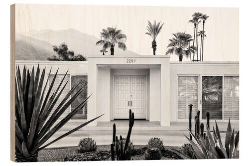 Tableau en bois Californie noire - Maison Blanche de Palm Springs