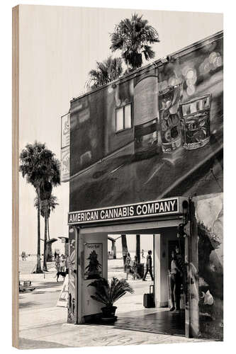 Quadro de madeira Black California - American Cannabis Venice Beach