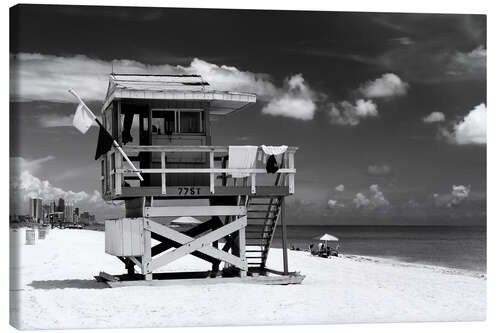 Quadro em tela Black Florida - Miami Lifeguard Station