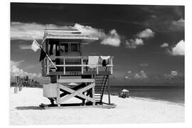 Foam board print Black Florida - Miami Lifeguard Station