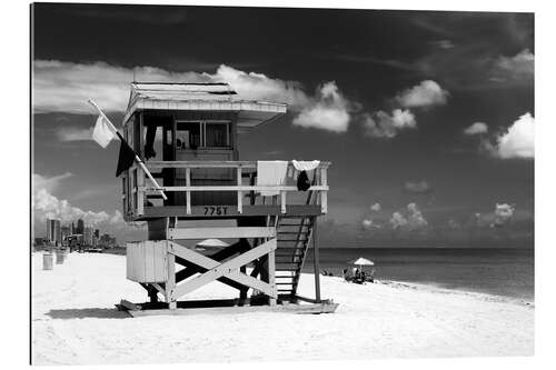 Cuadro de plexi-alu Florida negra - Estación de salvavidas de Miami