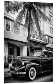 Tableau en PVC Floride noire - voiture classique de Miami Beach