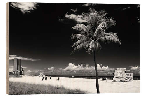 Stampa su legno Florida nera - Estate Miami Beach