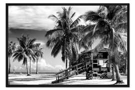 Gerahmter Kunstdruck Schwarzes Florida - Baywatch Miami