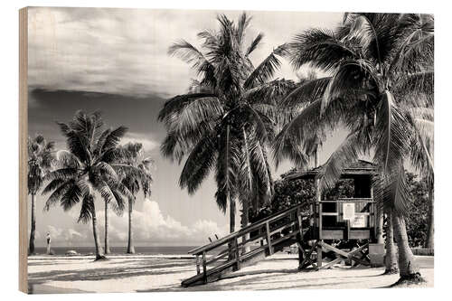 Tableau en bois Floride noire - Baywatch Miami