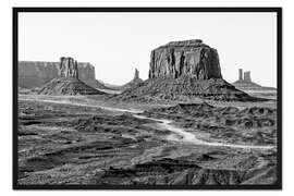 Gerahmter Kunstdruck Schwarzes Arizona - schönes Monument Valley