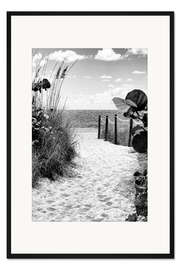 Gerahmter Kunstdruck Schwarze Florida - Atlantik Promenade