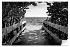 Adesivo murale Black Florida - Tra le foglie, la spiaggia