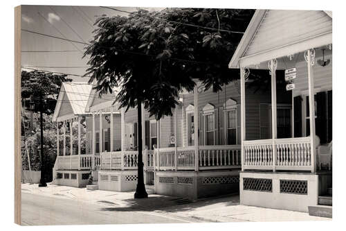 Hout print Black Florida - Shotgun Houses