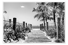 Poster Floride noire - plage de Key West